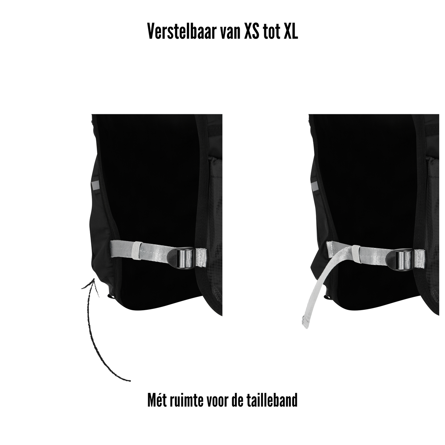 BB Active - hardloopvest met drinkhouder - telefoonhouder - Running vest - soft flask - drinken - Waterzak - Onesize - Reflecterend - Camelbak