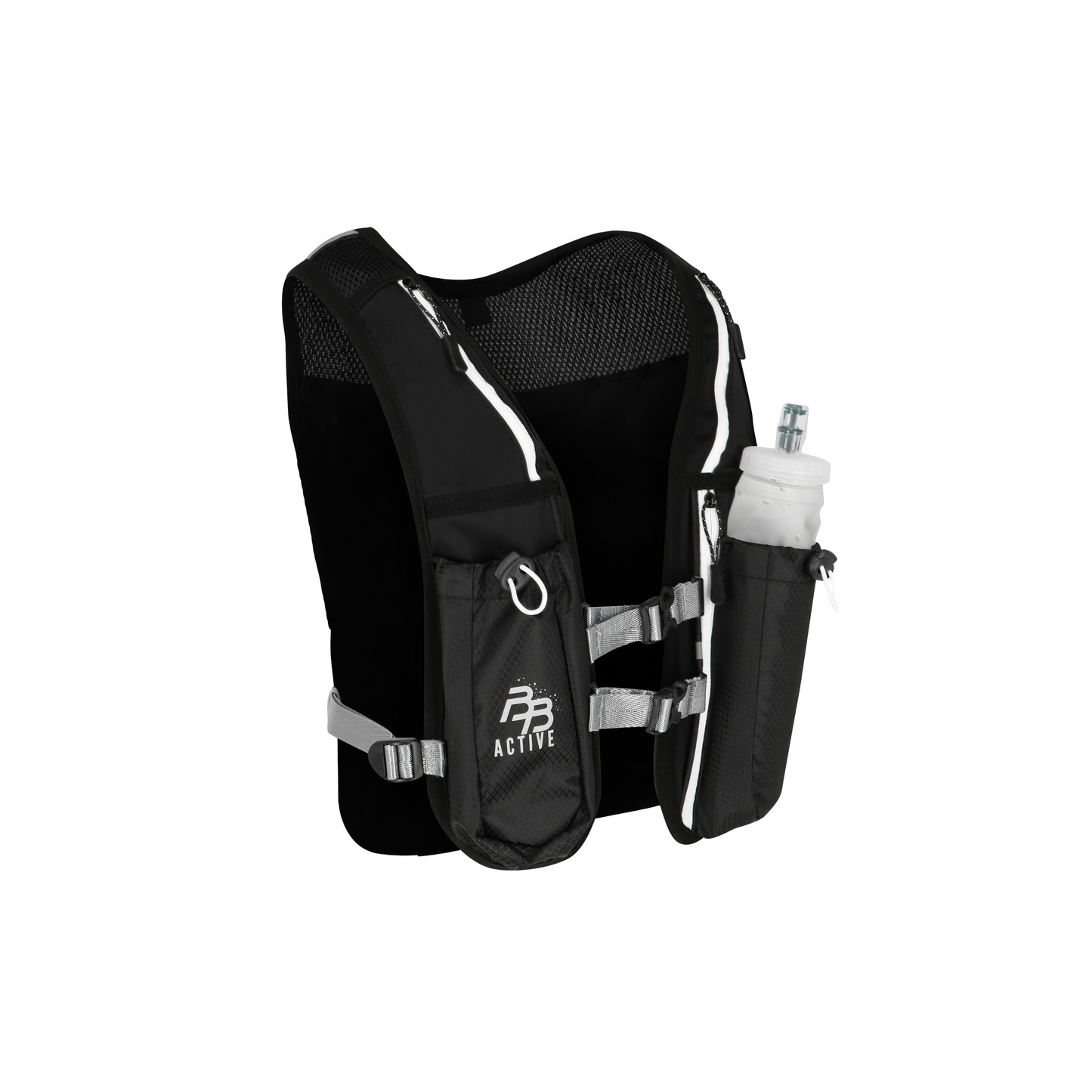BB Active - hardloopvest met drinkhouder - telefoonhouder - Running vest - soft flask - drinken - Waterzak - Onesize - Reflecterend - Camelbak