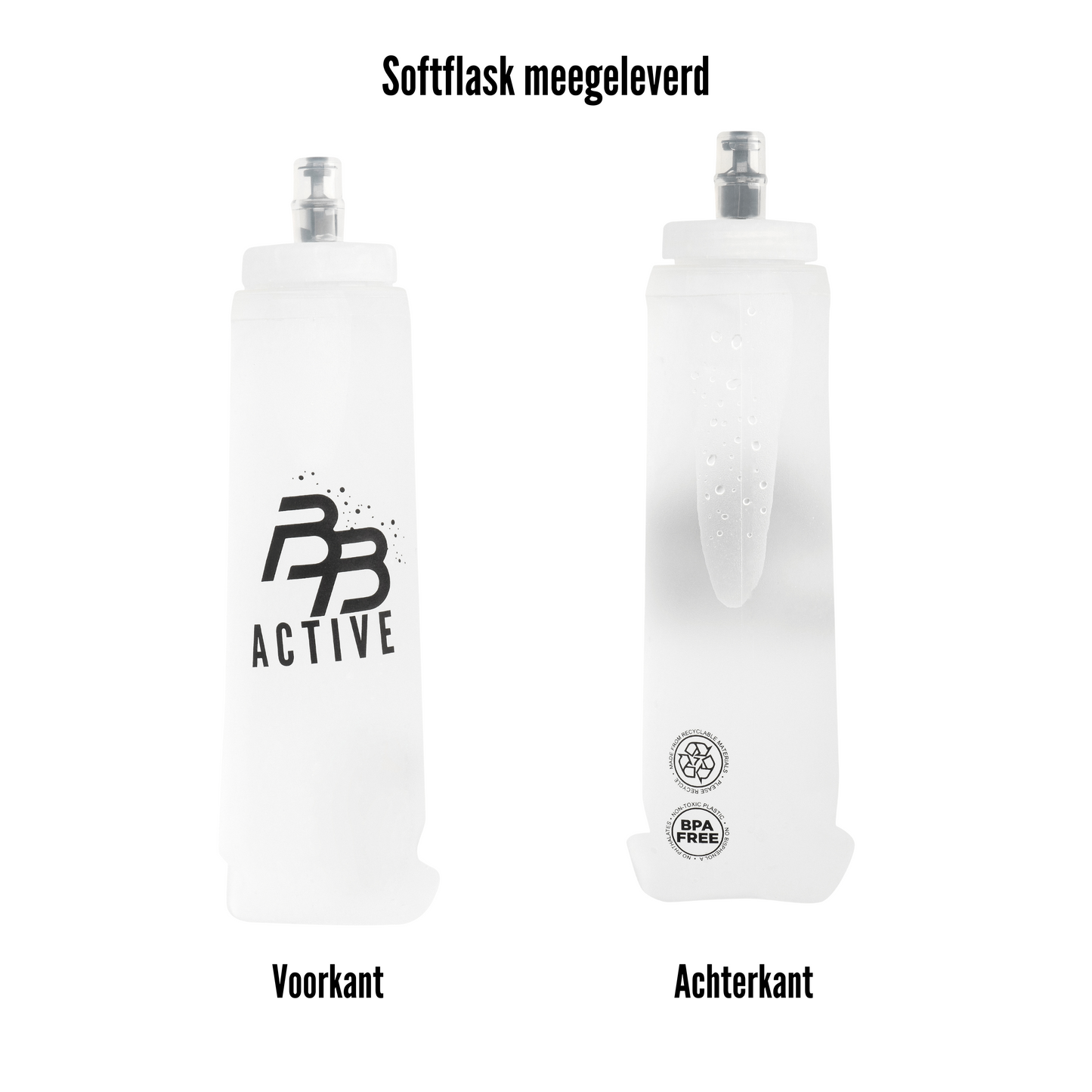 BB Active - hardloopvest met drinkhouder - telefoonhouder - Running vest - soft flask - drinken - Waterzak - Onesize - Reflecterend - Camelbak